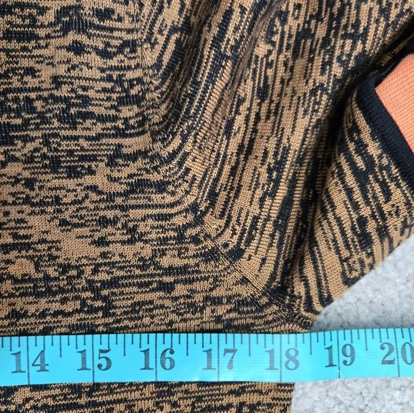 JAIMIE SADOCK Silk/ Cotton Mock Neck Brown/Black/Peach Top. Size Small - Picture 8 of 9